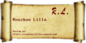 Roszkos Lilla névjegykártya